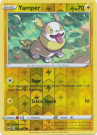 Pokemon Card Sword and Shield 073/202 73/202 Yamper Reverse Holo Common