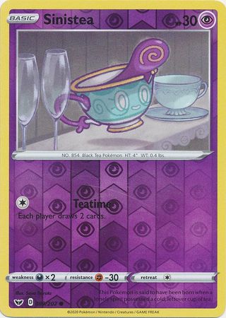 <transcy>Pokemon Card Schwert und Schild 089/202 89/202 Sinistea Reverse Holo Common</transcy>