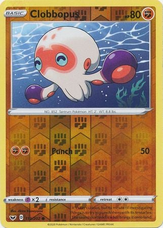 Pokemon Card Sword and Shield 112/202 Clobbopus Reverse Holo Common