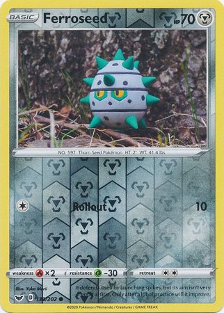 <transcy>Pokemon Card Schwert und Schild 130/202 Ferroseed Reverse Holo Common</transcy>