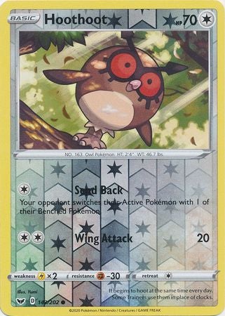 Pokemon Card Sword and Shield 143/202 Hoothoot Reverse Holo Common