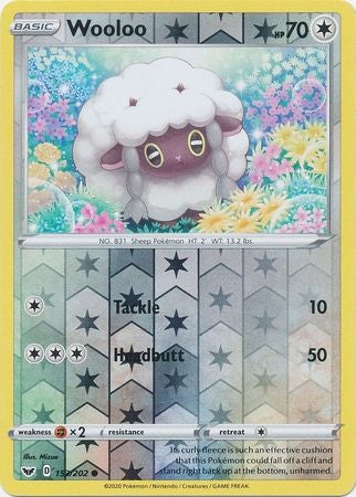 <transcy>بطاقة بوكيمون السيف والدرع 153/202 Wooloo Reverse Holo Common</transcy>