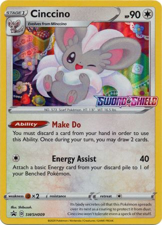 <transcy>Pokémon-kort SWSH Black Star-kampagner SWSH009 Cinccino Kampagne til forudgivelse</transcy>