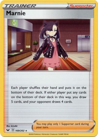 Pokemon Card Sword and Shield 169/202 Marnie Supporter Rare