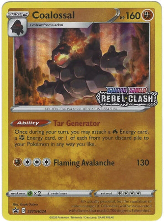 <transcy>Pokemon Card SWSH Black Star Promos SWSH024 Coalossal Forudgivelsesdeltagelses promo</transcy>