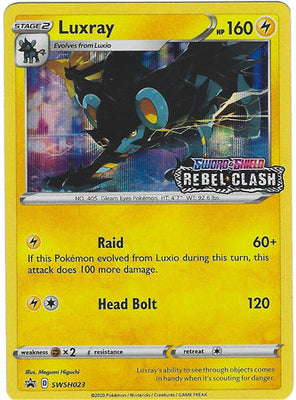 <transcy>Pokemon-kort SWSH Black Star-kampagner SWSH023 Luxray Forudgående deltagelsespromo</transcy>