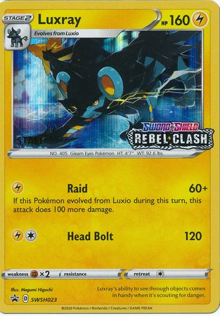 <transcy>Pokemon Karte SWSH Black Star Promos SWSH023 Luxray Prerelease Mitarbeiter Promo</transcy>