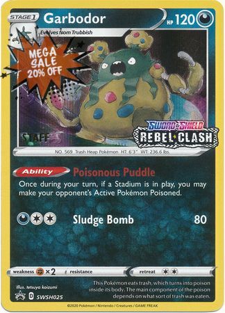 <transcy>Pokémon-kort SWSH Black Star-kampagner SWSH025 Garbodor Forudgivelses-promo</transcy>