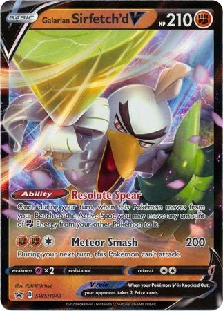 Pokemon Card SWSH Black Star Promos SWSH043 Galarian Sirfetch'd V