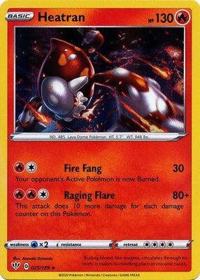 <transcy>Pokemon Card Darkness Ablaze 25/189 025/189 Heatran Holo Rare</transcy>