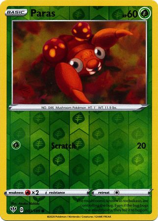 Pokemon Card Darkness Ablaze 3/189 003/189 Paras Common Reverse Holo