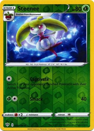 <transcy>Pokemon Card Darkness Alaze 15/189 015/189 Steenee Uncommon Reverse Holo</transcy>