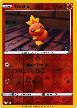 Pokemon Card Darkness Ablaze 22/189 022/189 Torchic Common Reverse Holo