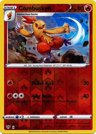 Pokemon Card Darkness Ablaze 23/189 023/189 Combusken Uncommon Reverse Holo