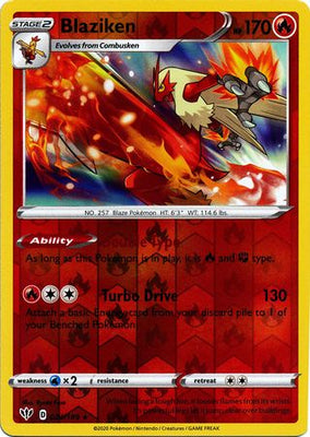 <transcy>Pokemon Card Darkness Alaze 24/189 024/189 Blaziken Holo Seltenes umgekehrtes Holo</transcy>