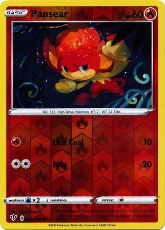 Pokemon Card Darkness Ablaze 26/189 026/189 Pansear Common Reverse Holo