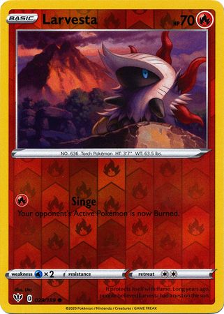 Pokemon Card Darkness Ablaze 29/189 029/189 Larvesta Common Reverse Holo