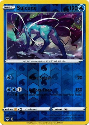 <transcy>Pokemon Card Darkness Alaze 37/189 037/189 Suicune Holo Selten Reverse Holo</transcy>