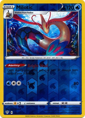 <transcy>口袋妖怪卡片黑暗闪耀 39/189 039/189 Milotic Holo 稀有反向 Holo</transcy>