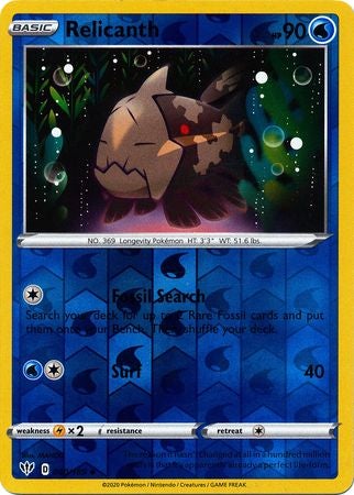 <transcy>Pokemon Card Darkness Alaze 40/189 040/189 Relicanth Uncommon Reverse Holo</transcy>