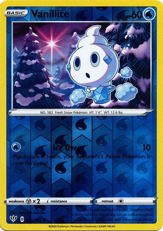 Pokemon Card Darkness Ablaze 45/189 045/189 Vanillite Common Reverse Holo