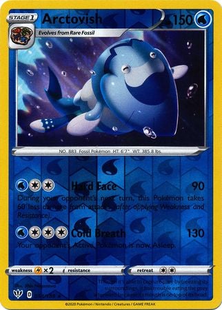 <transcy>Pokemon Card Darkness Alaze 54/189 054/189 Arctovish Rare Reverse Holo</transcy>