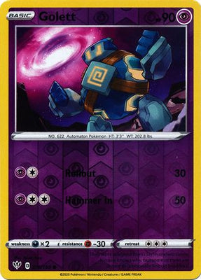 <transcy>Pokemon Card Darkness Alaze 76/189 076/189 Golett Common Reverse Holo</transcy>