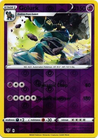 Pokemon Card Darkness Ablaze 77/189 077/189 Golurk Rare Reverse Holo