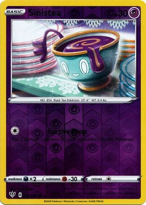 <transcy>Pokemon Card Darkness Ablaze 82/189 082/189 Sinistea Common Reverse Holo</transcy>