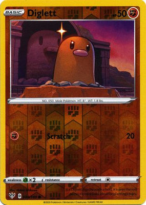 <transcy>Pokemon Card Darkness Alaze 84/189 084/189 Diglett Common Reverse Holo</transcy>