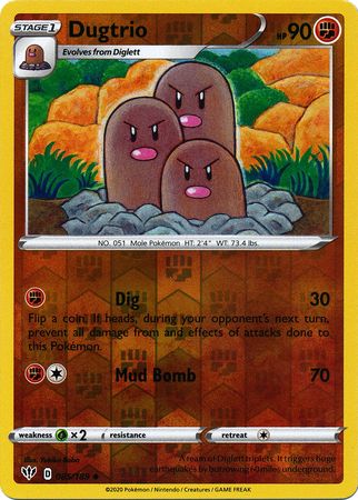 Pokemon Card Darkness Ablaze 85/189 085/189 Dugtrio Uncommon Reverse Holo