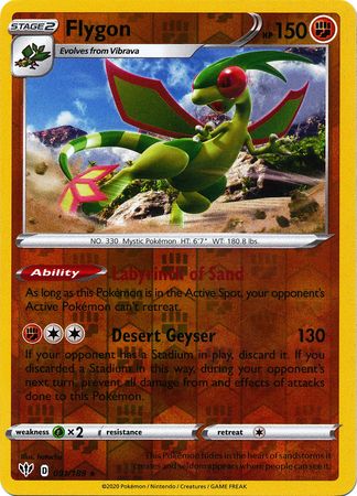 Pokemon Card Darkness Ablaze 91/189 091/189 Flygon Rare Reverse Holo