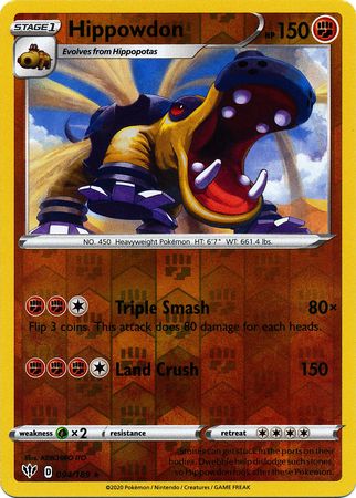 Pokemon Card Darkness Ablaze 94/189 094/189 Hippowdon Rare Reverse Holo