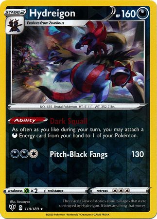 <transcy>بطاقة Pokemon Darkness Ablaze 110/189110/189 Hydreigon Rare Reverse Holo</transcy>