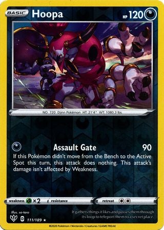 <transcy>Pokemon Card Darkness Alaze 111/189 111/189 Hoopa Holo Seltenes umgekehrtes Holo</transcy>