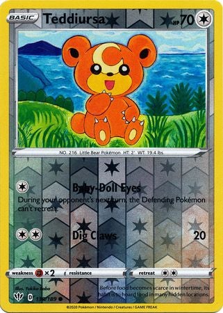 Pokemon Card Darkness Ablaze 138/189 138/189 Teddiursa Common Reverse Holo