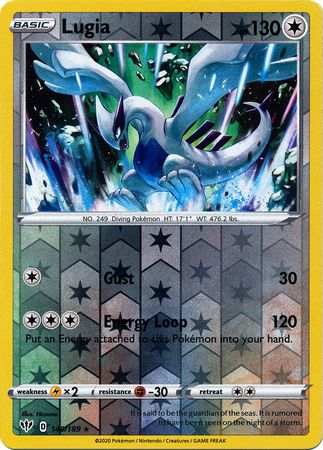 <transcy>Pokemon Card Darkness Alaze 140/189 140/189 Lugia Rare Reverse Holo</transcy>