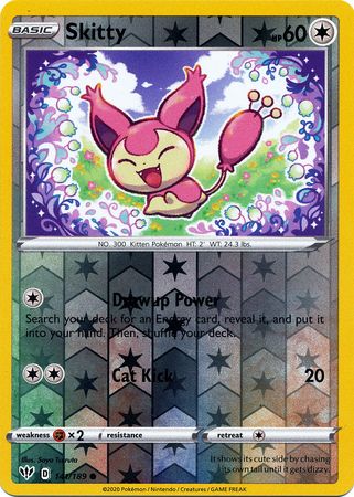 Pokemon Card Darkness Ablaze 141/189 141/189 Skitty Common Reverse Holo