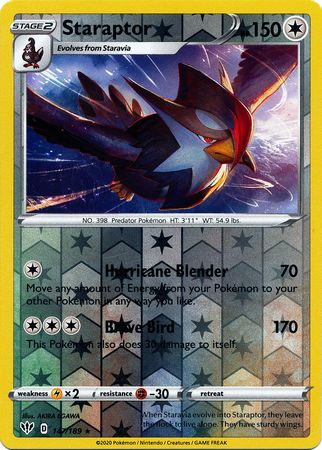 <transcy>Pokemon Card Darkness Alaze 147/189 147/189 Staraptor Rare Reverse Holo</transcy>