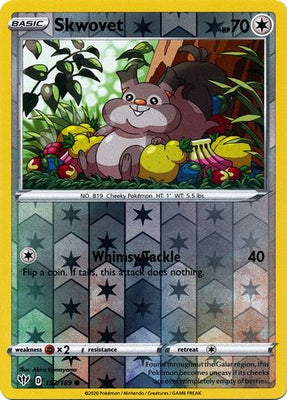 <transcy>Pokemon Card Darkness Ablaze 152/189 152/189 Skwovet Common Reverse Holo</transcy>