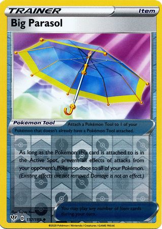 <transcy>Pokemon Card Darkness Ablaze 157/189 157/189 Big Parasol Ikke almindelig Reverse Holo</transcy>