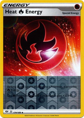 <transcy>Pokemon Card Darkness Ablaze 174/189 174/189 Heat R Energy Ikke almindelig Reverse Holo</transcy>
