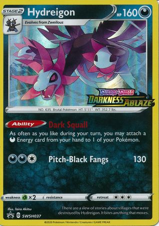 <transcy>Pokemon Karte SWSH Black Star Promos SWSH037 Hydreigon Prerelease Teilnahme Promo</transcy>