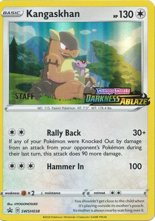 <transcy>Pokemon-kort SWSH Black Star-kampagner SWSH038 Kangaskhan Kampagne til forudgivelse af personale</transcy>