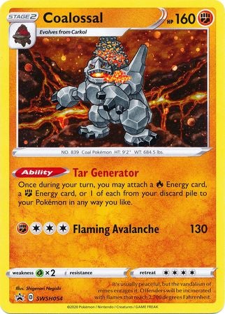 Pokemon Card SWSH Black Star Promos SWSH054 Coalossal