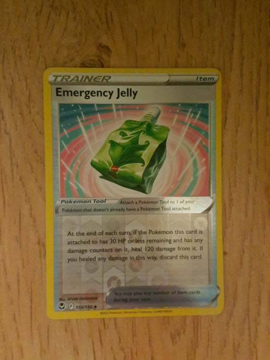 Pokemon Card Silver Tempest 155/195 Emergency Jelly Item Reverse Holo Uncommon *MINT*