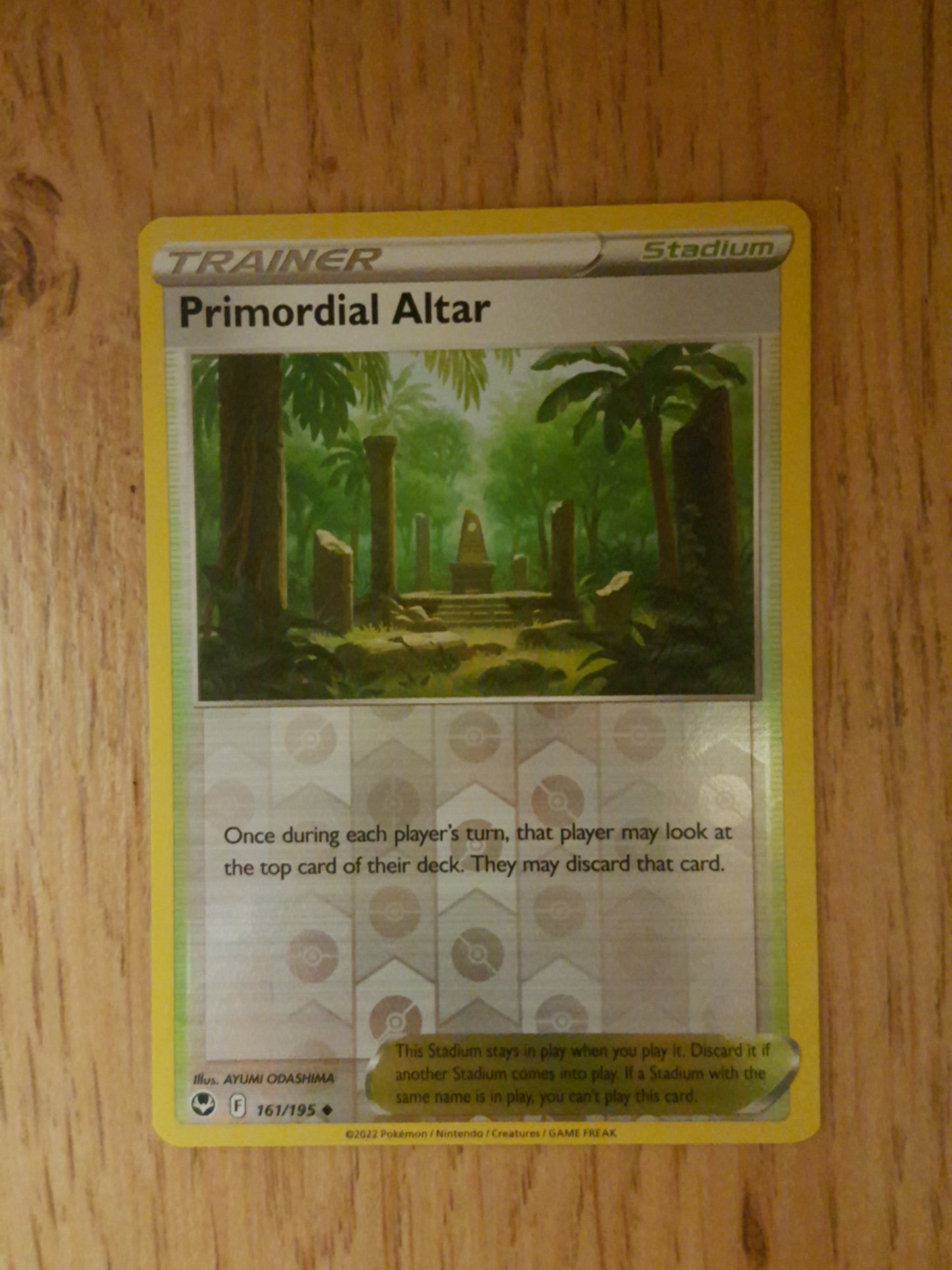 Pokemon Card Silver Tempest 161/195 Primordial Altar Stadium Reverse Holo Uncommon *MINT*