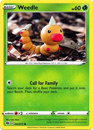 <transcy>Pokemon Card Champion&#39;s Path 002/073 2/73 Weedle Common</transcy>