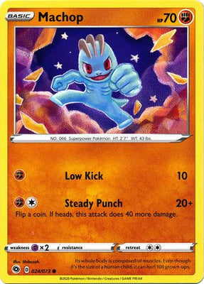 <transcy>Pokemon Card Champion&#39;s Path 024/073 24/73 Machop Common</transcy>