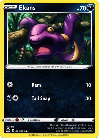 Pokemon Card Champion's Path 033/073 33/73 Ekans Common